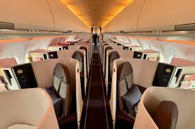 Cabine Business Class Etihad A321LR — configuration 1-1 reverse herringbone